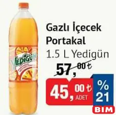YEDİGÜN GAZLI İÇECEK PORTAKAL 1,5 L
